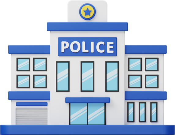 Police Office Building 3D Icon